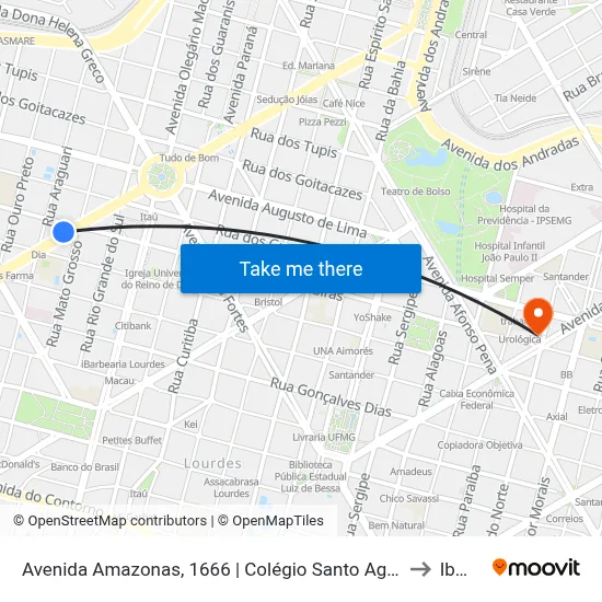 Avenida Amazonas, 1666 | Colégio Santo Agostinho 4 to Ibmec map