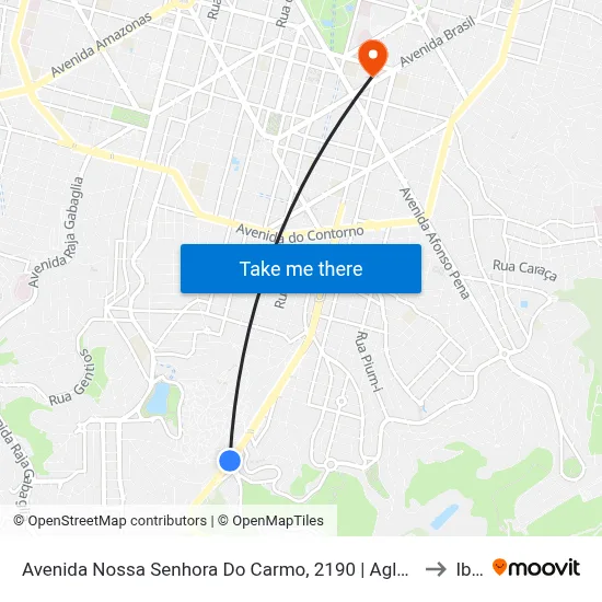 Avenida Nossa Senhora Do Carmo, 2190 | Aglomerado Santa Lúcia Sentido Bh Shopping to Ibmec map