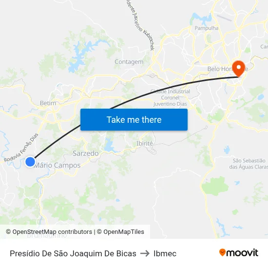 Presídio De São Joaquim De Bicas to Ibmec map