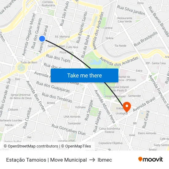 Estação Tamoios | Move Municipal to Ibmec map