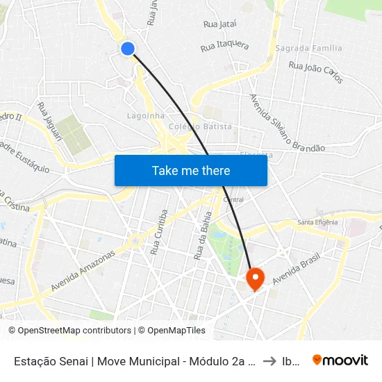 Estação Senai | Move Municipal - Módulo 2a - Sentido Centro to Ibmec map