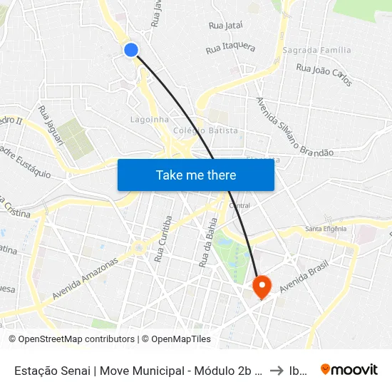 Estação Senai | Move Municipal - Módulo 2b - Sentido Bairro to Ibmec map