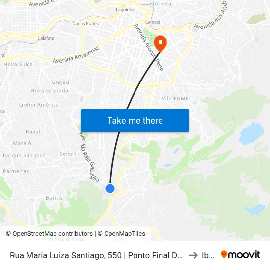 Rua Maria Luiza Santiago, 550 | Ponto Final Das Linhas Do Bh Shopping to Ibmec map