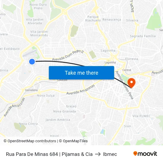 Rua Para De Minas 684 | Pijamas & Cia to Ibmec map