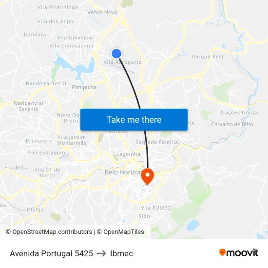 Avenida Portugal 5425 to Ibmec map