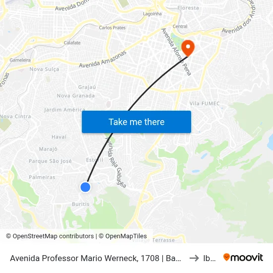 Avenida Professor Mario Werneck, 1708 | Banco Itaú/Galeria Buritis to Ibmec map