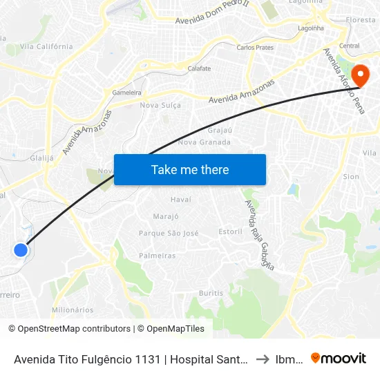 Avenida Tito Fulgêncio 1131 | Hospital Santa Rita to Ibmec map