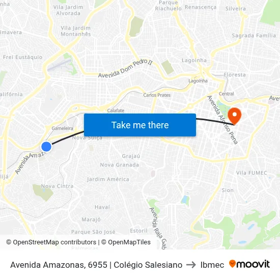 Avenida Amazonas, 6955 | Colégio Salesiano to Ibmec map