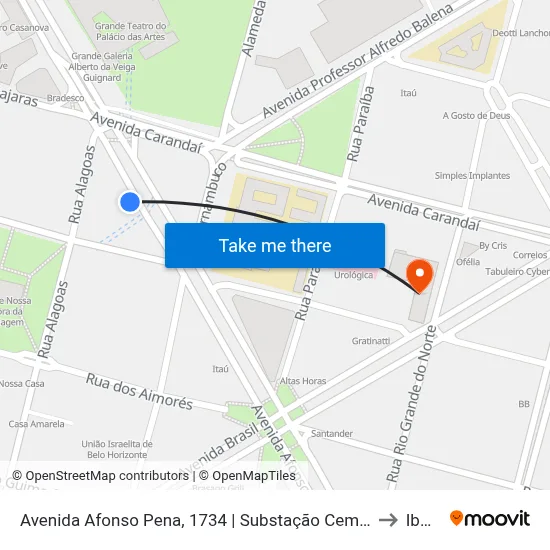 Avenida Afonso Pena, 1734 | Substação Cemig Afonso Pena to Ibmec map