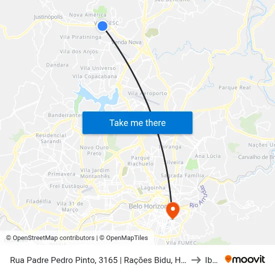 Rua Padre Pedro Pinto, 3165 | Rações Bidu, Hidroelétrica Venda Nova to Ibmec map