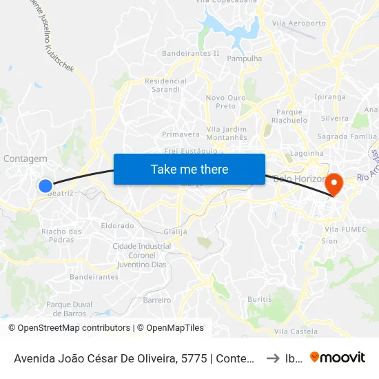 Avenida João César De Oliveira, 5775 | Contemporâneo Mall (Lojas Comerciais) to Ibmec map