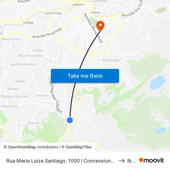 Rua Maria Luiza Santiago, 1000 | Concessionária Jorlan/Assaí Atacadista to Ibmec map