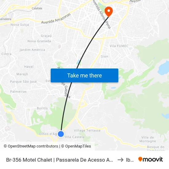 Br-356 Motel Chalet | Passarela De Acesso Ao Bh Outlet/Leroy Merlin to Ibmec map