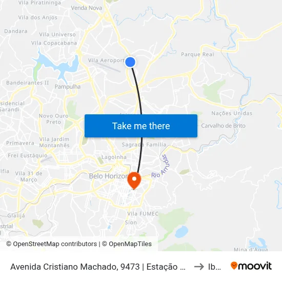 Avenida Cristiano Machado, 9473 | Estação Waldomiro Lobo to Ibmec map