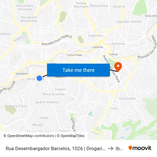 Rua Desembargador Barcelos, 1026 | Drogaria Nova Suissa to Ibmec map