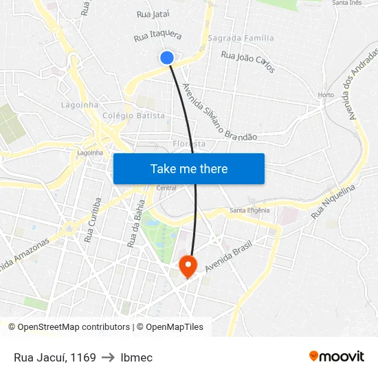 Rua Jacuí, 1169 to Ibmec map