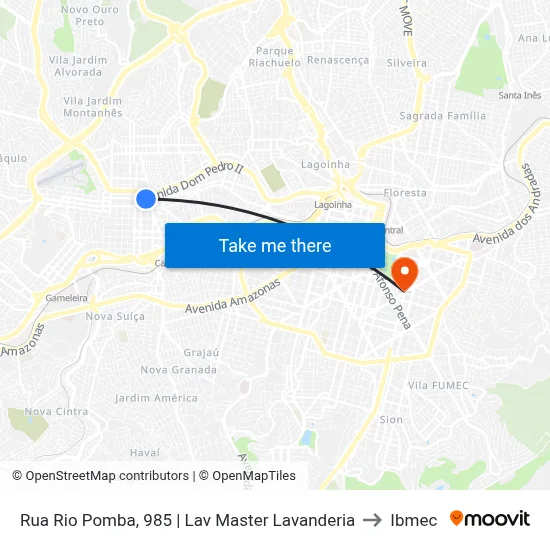 Rua Rio Pomba, 985 | Lav Master Lavanderia to Ibmec map