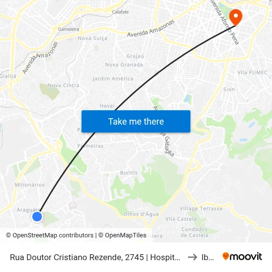 Rua Doutor Cristiano Rezende, 2745 | Hospital Júlia Kubitschek to Ibmec map