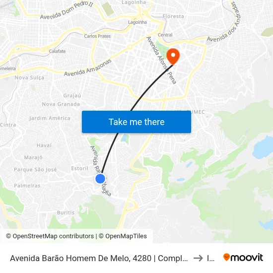 Avenida Barão Homem De Melo, 4280 | Complexo Lojas Dafra, Kawasaki, Ducati, Yamaha to Ibmec map