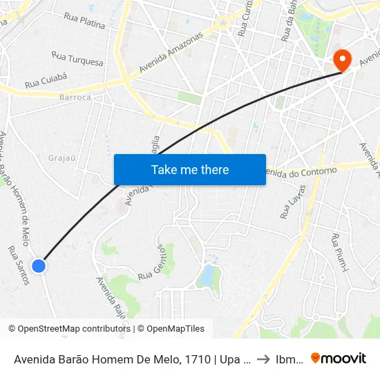 Avenida Barão Homem De Melo, 1710 | Upa Oeste to Ibmec map