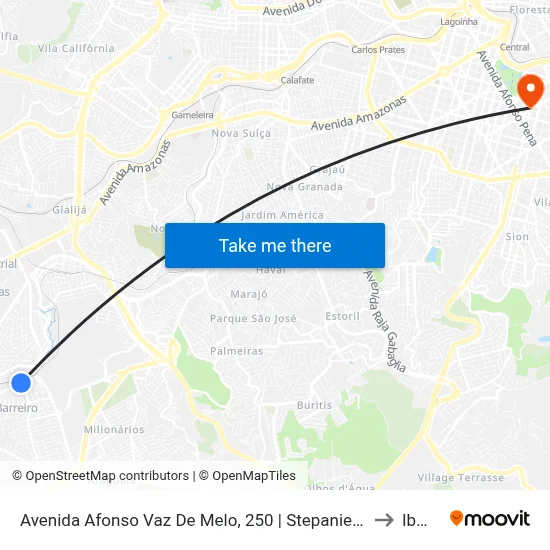 Avenida Afonso Vaz De Melo, 250 | Stepanie Colchões to Ibmec map