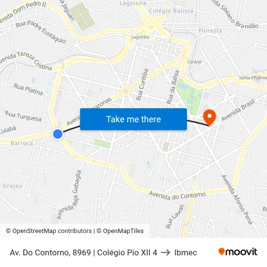 Av. Do Contorno, 8969 | Colégio Pio XII 4 to Ibmec map