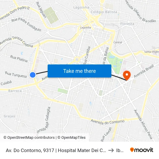 Av. Do Contorno, 9317 | Hospital Mater Dei Contorno 2 to Ibmec map