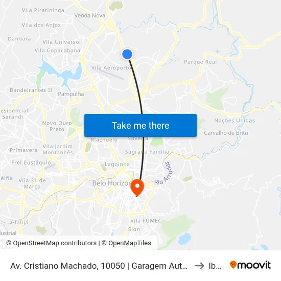 Av. Cristiano Machado, 10050 | Garagem Auto Omnibus Floramar to Ibmec map