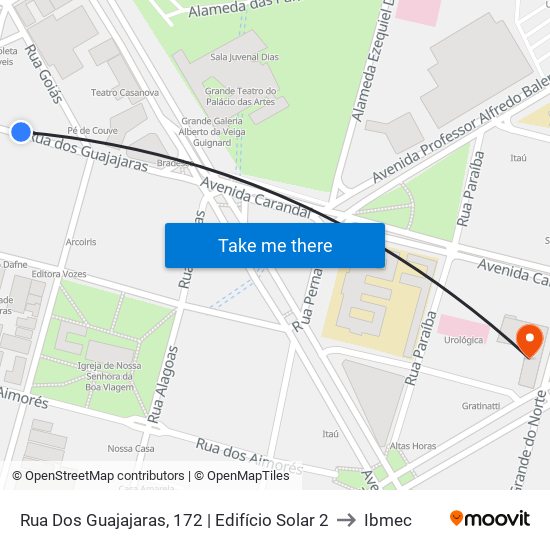 Rua Dos Guajajaras, 172 | Edifício Solar 2 to Ibmec map