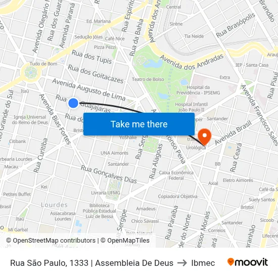 Rua São Paulo, 1333 | Assembleia De Deus to Ibmec map