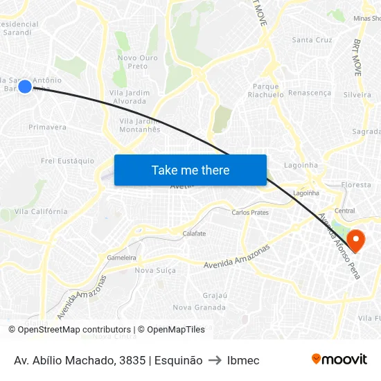 Av. Abílio Machado, 3835 | Esquinão to Ibmec map
