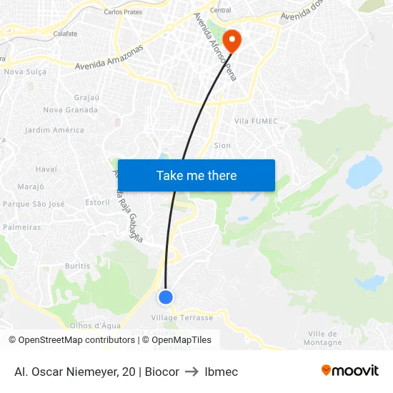 Al. Oscar Niemeyer, 20 | Biocor to Ibmec map