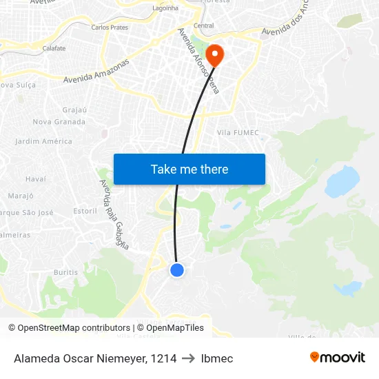 Alameda Oscar Niemeyer, 1214 to Ibmec map
