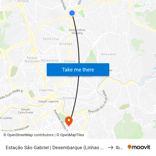 Estação São Gabriel | Desembarque (Linhas Encerrando Viagem) to Ibmec map