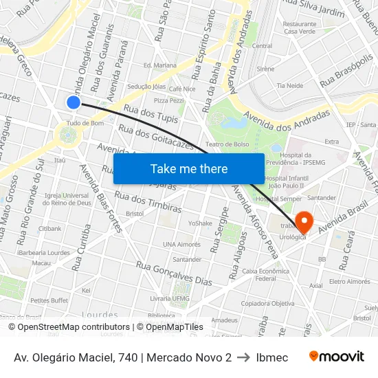 Av. Olegário Maciel, 740 | Mercado Novo 2 to Ibmec map