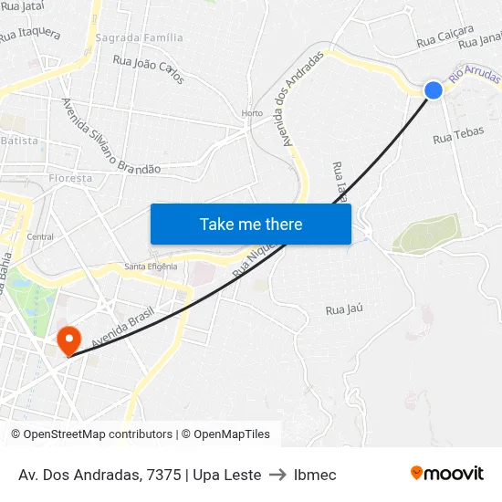 Av. Dos Andradas, 7375 | Upa Leste to Ibmec map