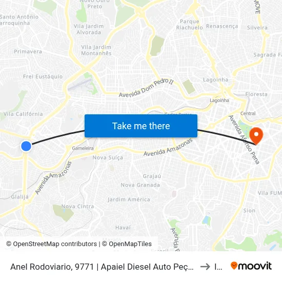 Anel Rodoviario, 9771 | Apaiel Diesel Auto Peças (Acesso A Arena Mrv Pela Rua Emerenciana) to Ibmec map