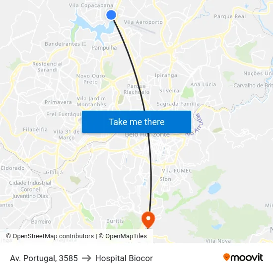 Av. Portugal, 3585 to Hospital Biocor map