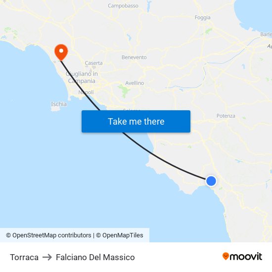 Torraca to Falciano Del Massico map