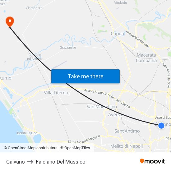 Caivano to Falciano Del Massico map
