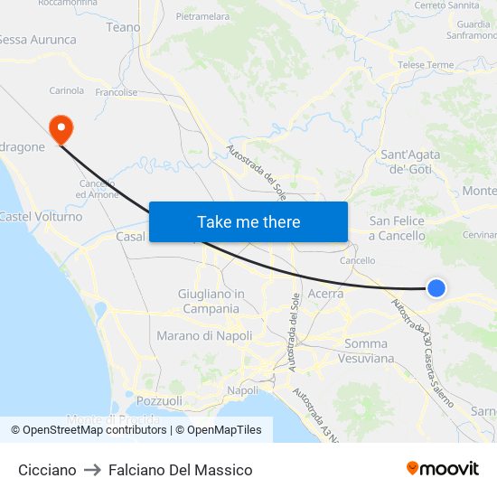 Cicciano to Falciano Del Massico map