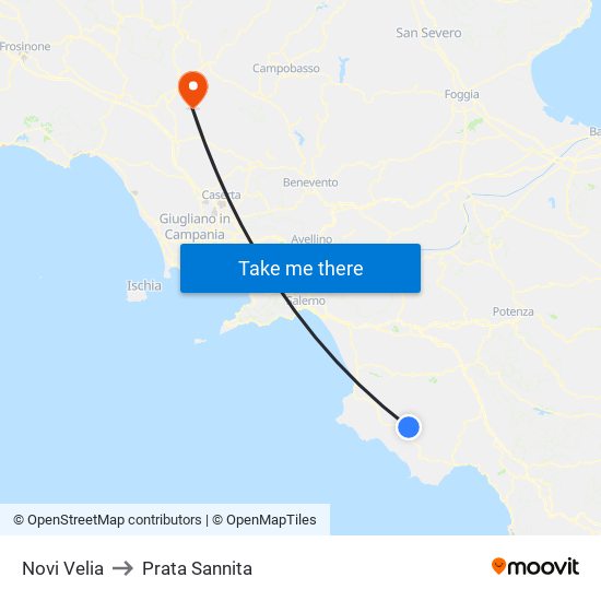 Novi Velia to Prata Sannita map