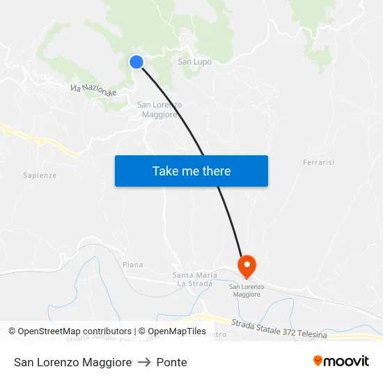 San Lorenzo Maggiore to Ponte map