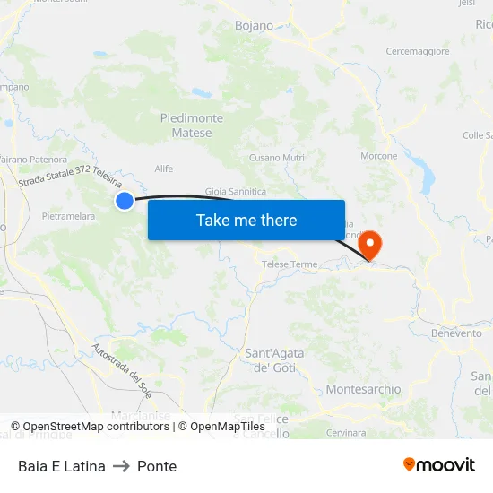 Bay and Latin to Ponte map