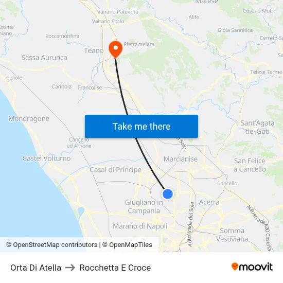 Orta di Atella to Rocchetta e Croce map