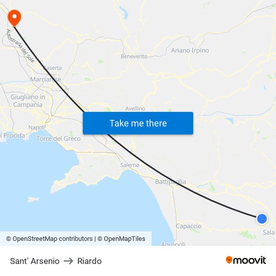 Sant' Arsenio to Riardo map