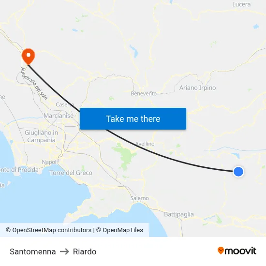 Santomenna to Riardo map