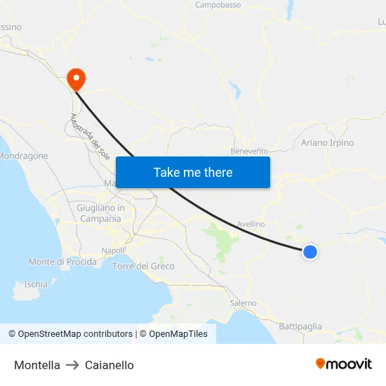 Montella to Caianello map