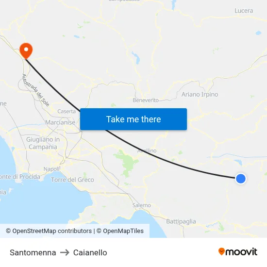 Santomenna to Caianello map