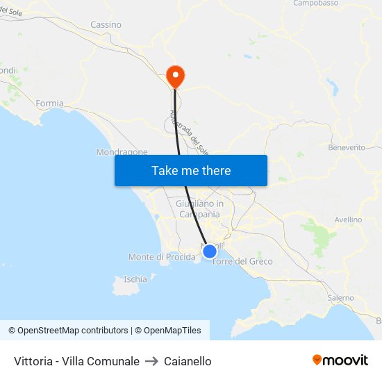 Vittoria - Villa Comunale to Caianello map